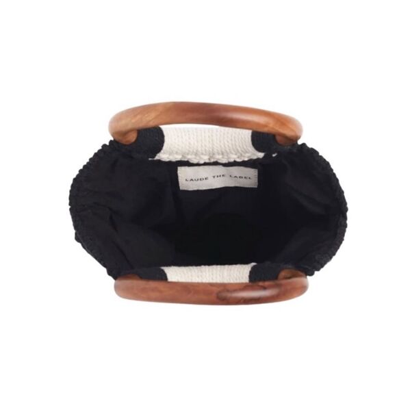 Laude The Label x Rachel Zoe Curateur Gabby Mini Macrame Wood Handle Bag NWT - Picture 4 of 13